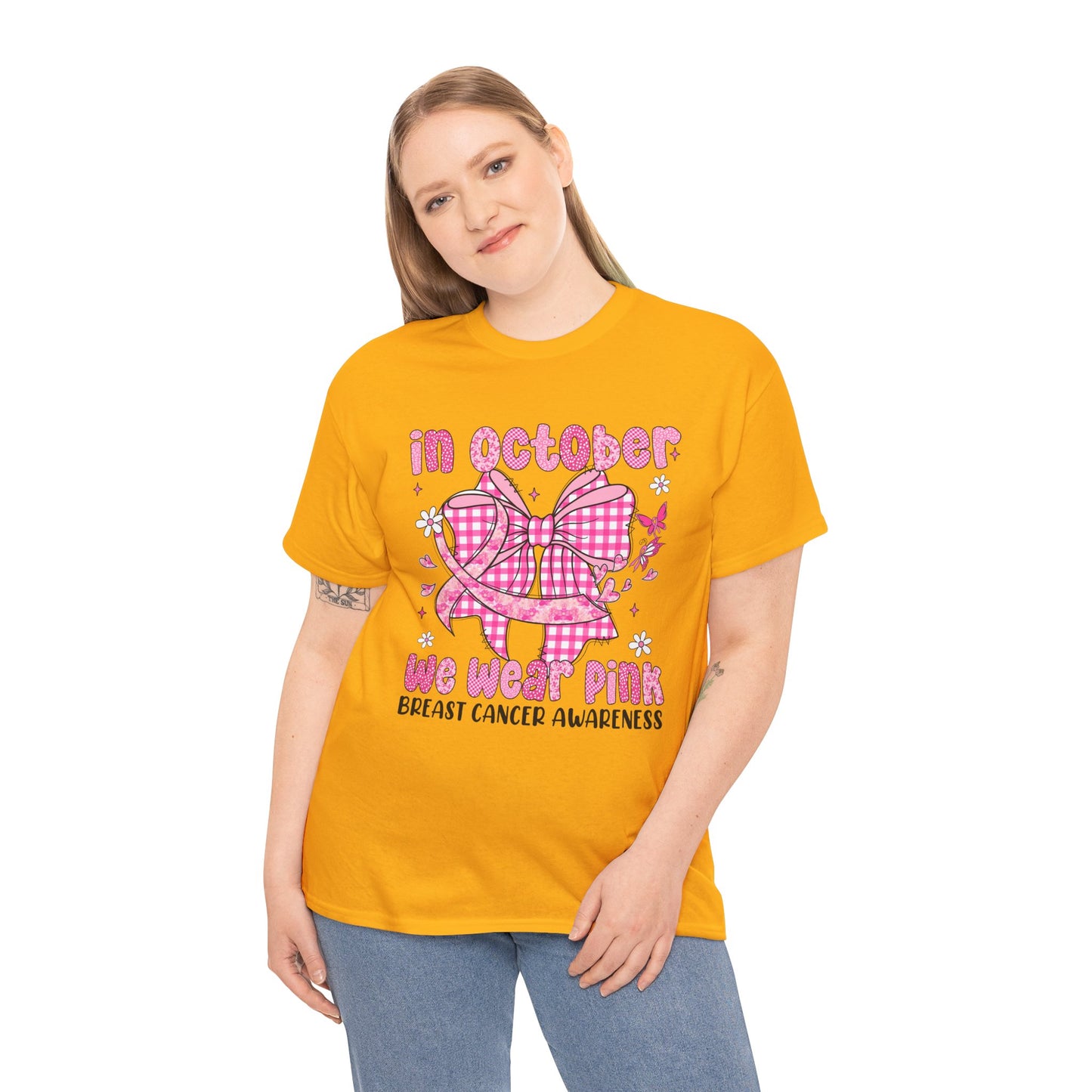 In October We Wear Pink Cancer Awareness T-Shirt