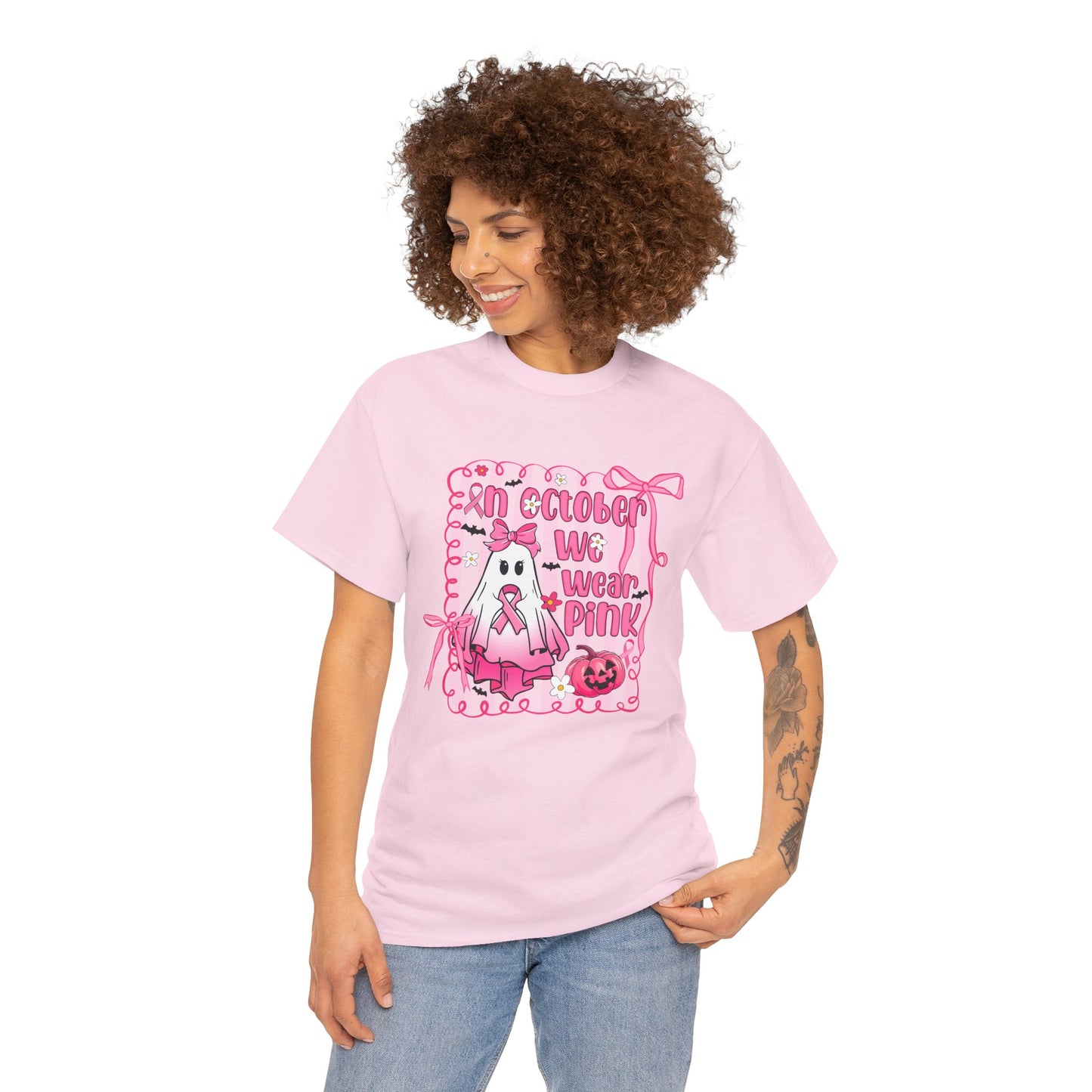 In October We Wear Pink Cancer Awareness T-Shirt