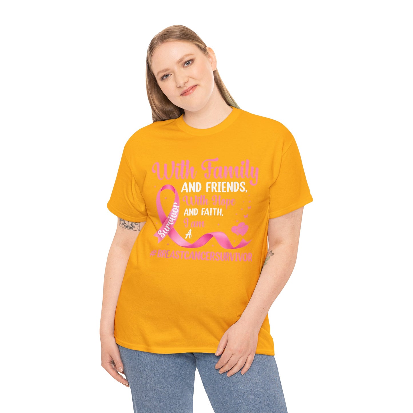 Supportive Family Fighting Together Cancer Awareness T-Shirt