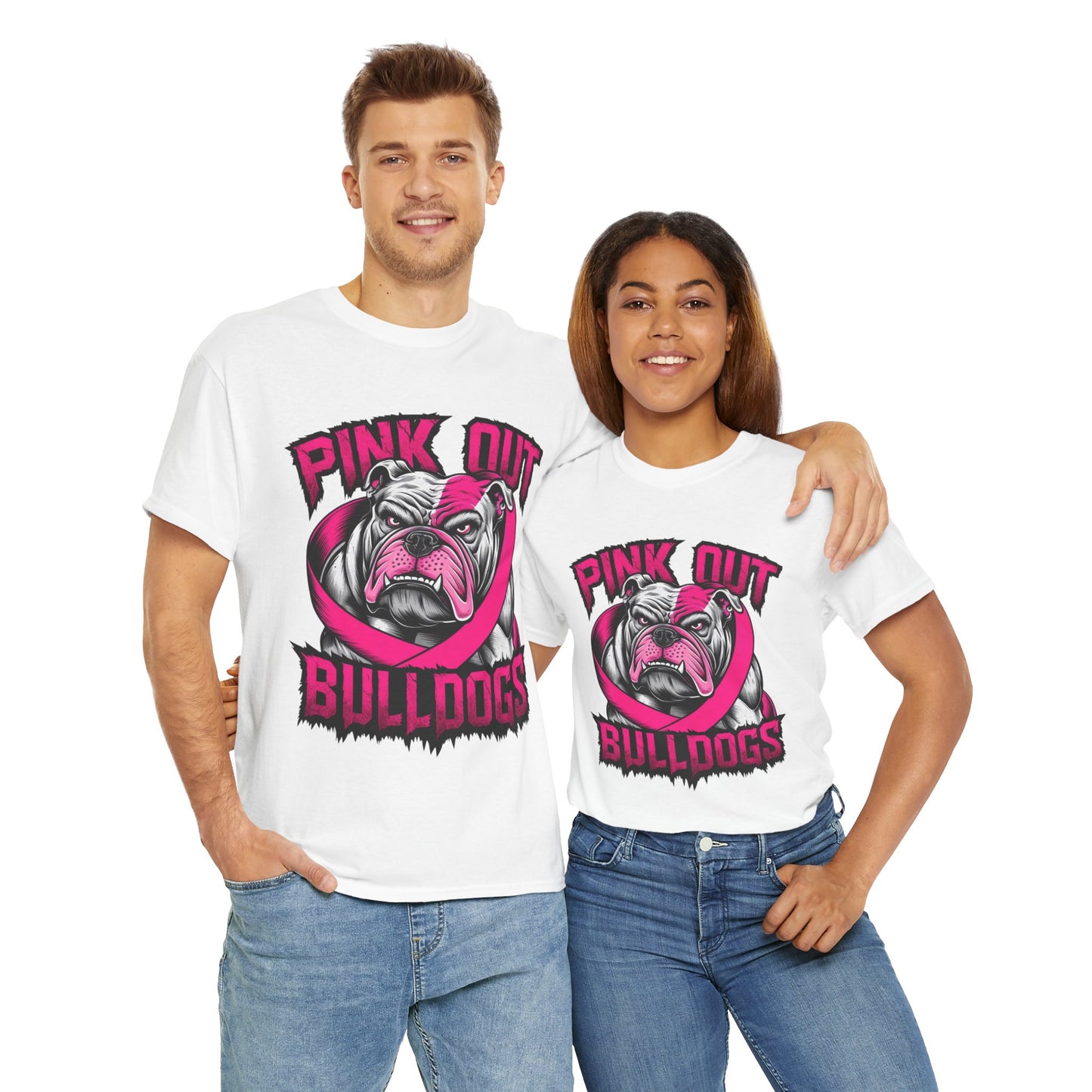 Pink Out Bull Dogs Cancer Awareness T-Shirt