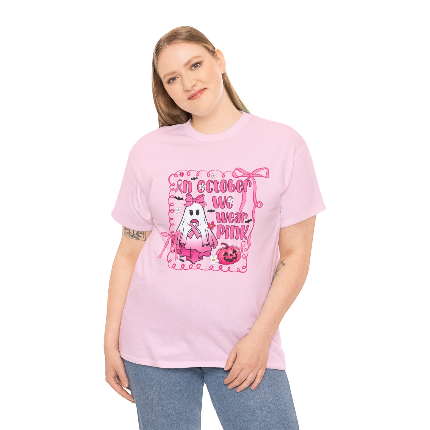 In October We Wear Pink Cancer Awareness T-Shirt