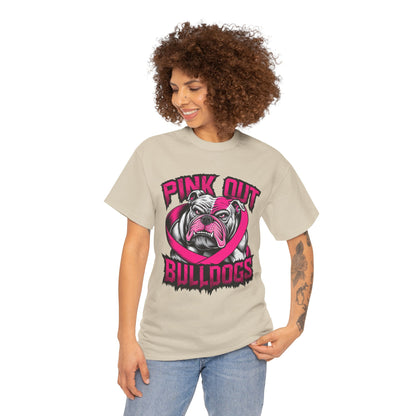 Pink Out Bull Dogs Cancer Awareness T-Shirt