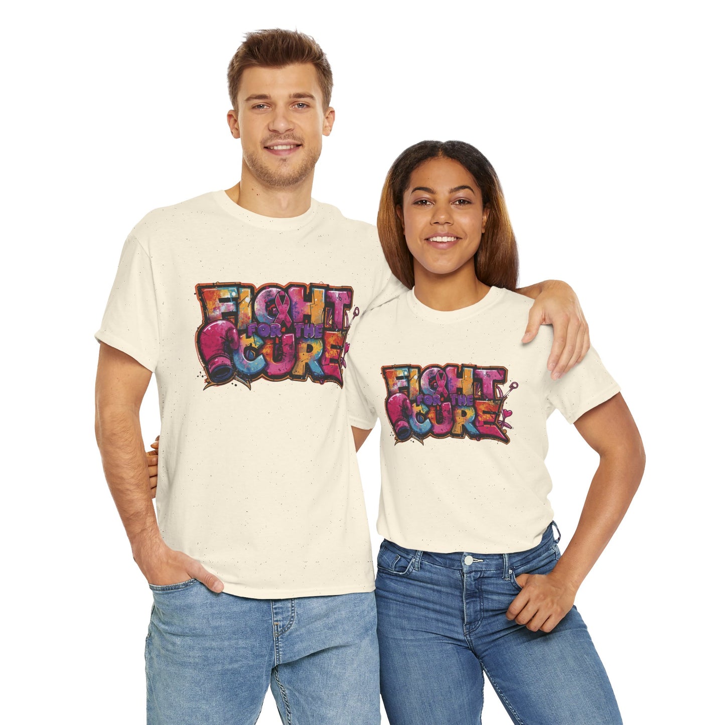 Fight For The Cure Heavy Cotton Tee - Empowerment Shirt, Awareness Tee, Gift for Cancer Fighters, Inspirational Fashion, [...]