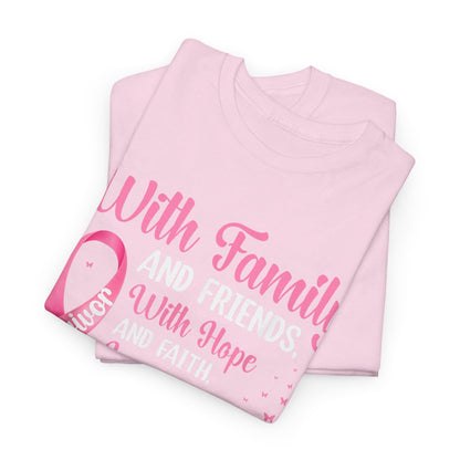 Supportive Family Fighting Together Cancer Awareness T-Shirt