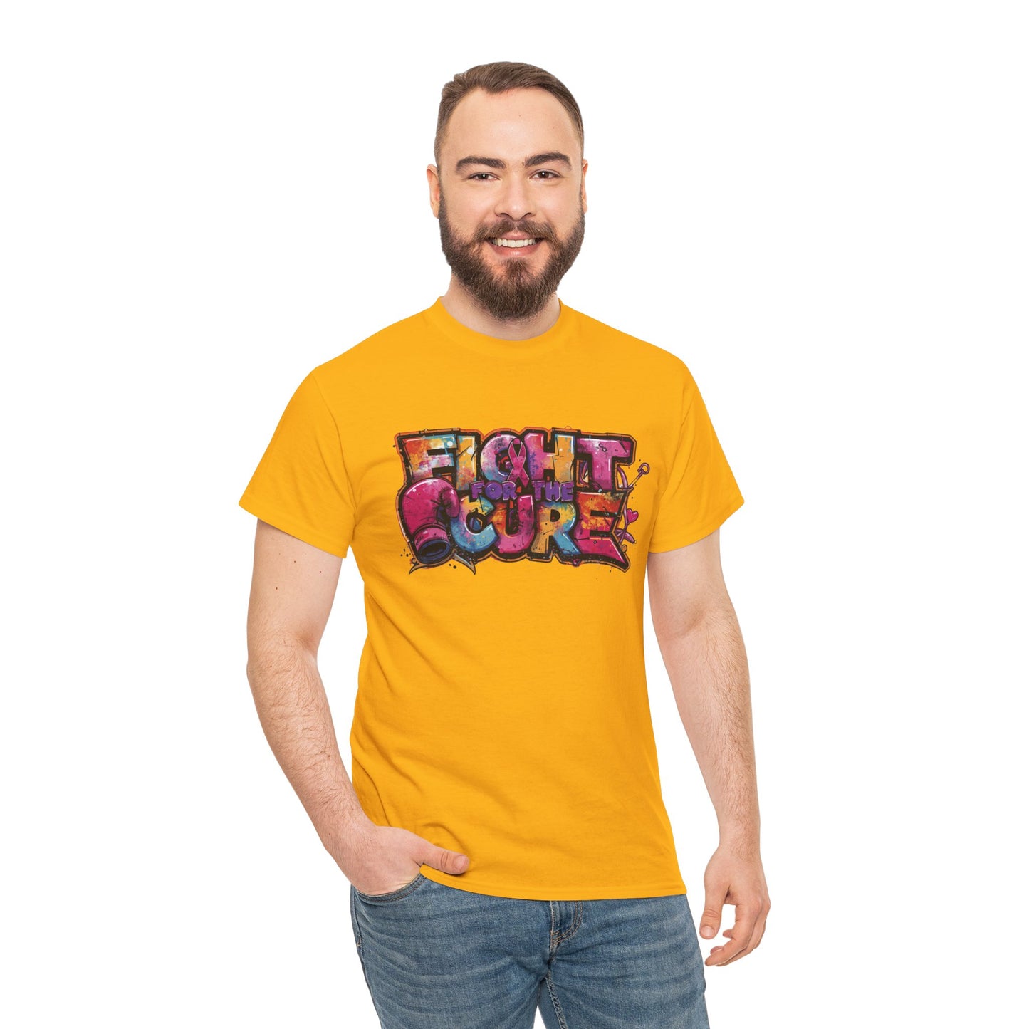 Fight For The Cure Heavy Cotton Tee - Empowerment Shirt, Awareness Tee, Gift for Cancer Fighters, Inspirational Fashion, [...]