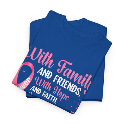 Supportive Family Fighting Together Cancer Awareness T-Shirt
