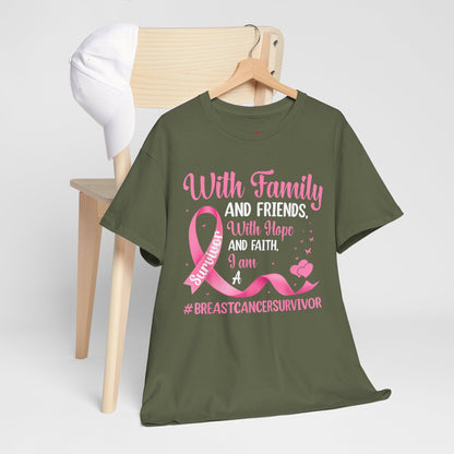 Supportive Family Fighting Together Cancer Awareness T-Shirt