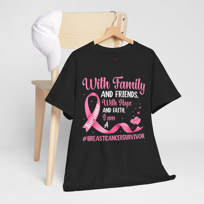 Supportive Family Fighting Together Cancer Awareness T-Shirt