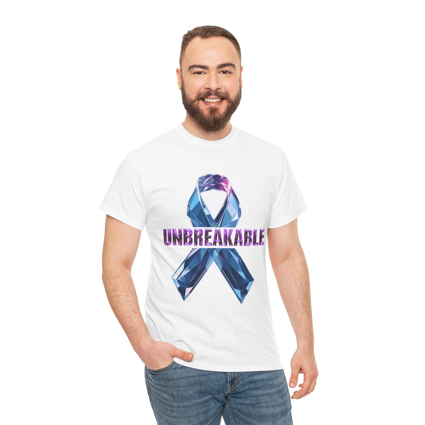 Unbreakable Unisex Heavy Cotton Tee - Empowerment Shirt, Awareness Tee, Gift for Cancer Fighters, Inspirational Fashion, [...]