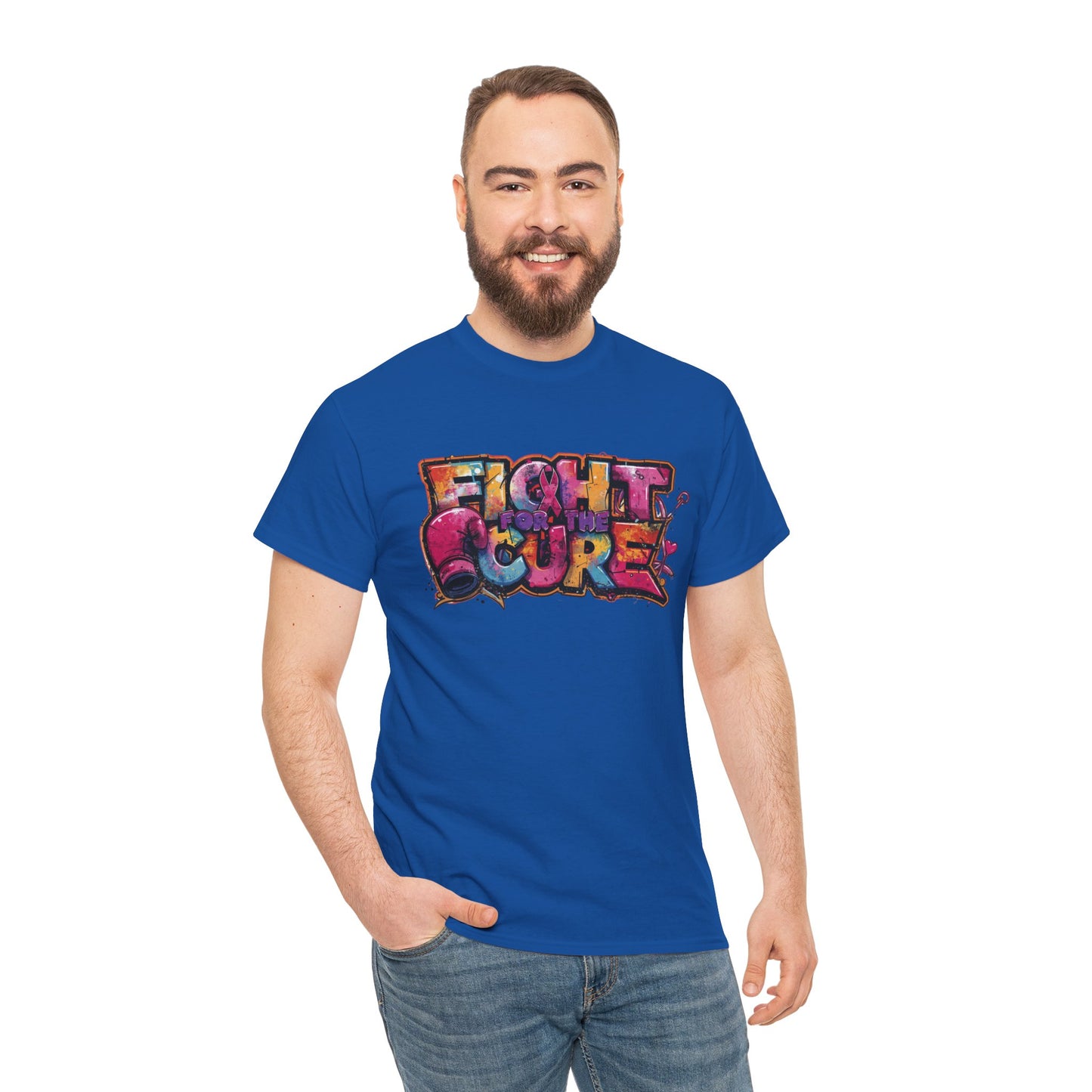Fight For The Cure Heavy Cotton Tee - Empowerment Shirt, Awareness Tee, Gift for Cancer Fighters, Inspirational Fashion, [...]