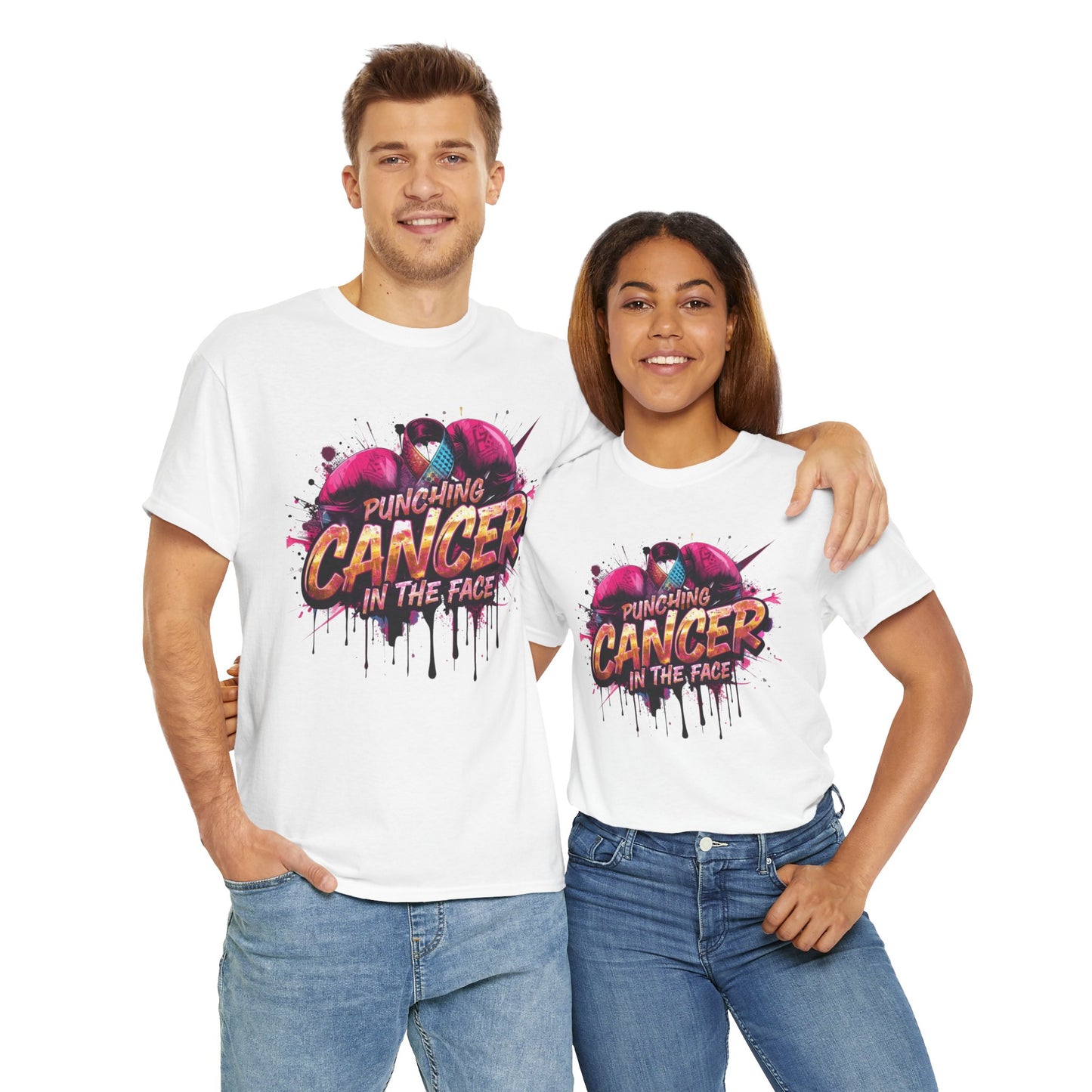 Punching Cancer Unisex Heavy Cotton Tee - Empowerment Shirt, Awareness Tee, Gift for Cancer Fighters, Inspirational Fashion, [...]