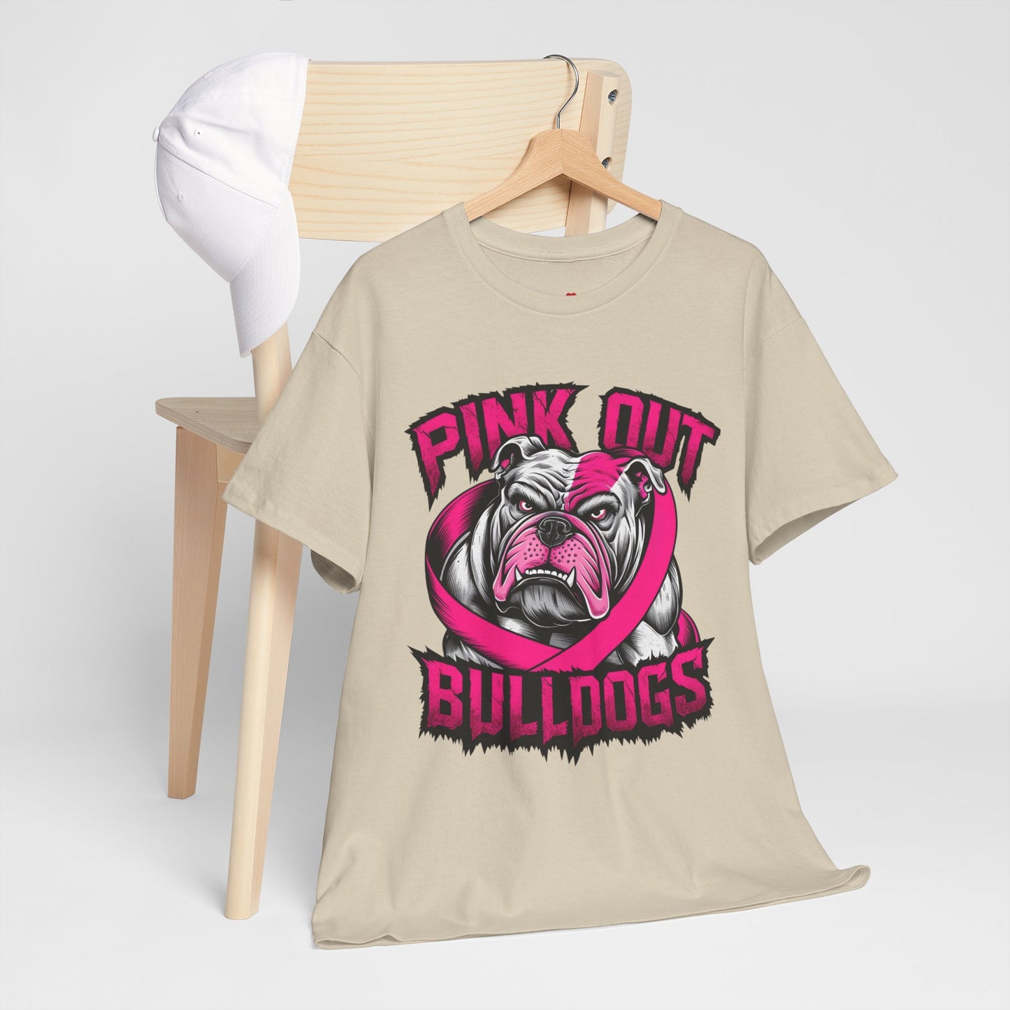 Pink Out Bull Dogs Cancer Awareness T-Shirt