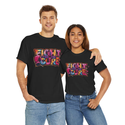 Fight For The Cure Heavy Cotton Tee - Empowerment Shirt, Awareness Tee, Gift for Cancer Fighters, Inspirational Fashion, [...]