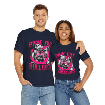 Pink Out Bull Dogs Cancer Awareness T-Shirt