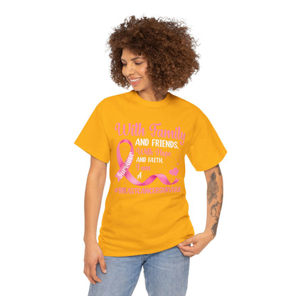 Supportive Family Fighting Together Cancer Awareness T-Shirt