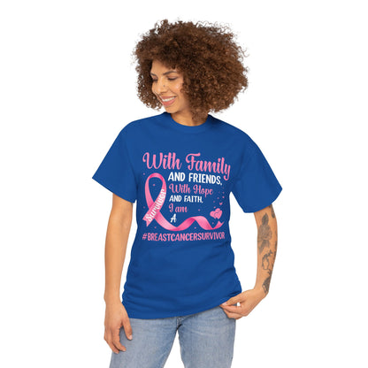 Supportive Family Fighting Together Cancer Awareness T-Shirt