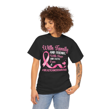 Supportive Family Fighting Together Cancer Awareness T-Shirt