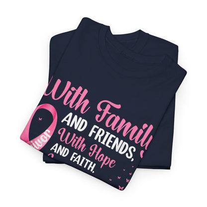 Supportive Family Fighting Together Cancer Awareness T-Shirt