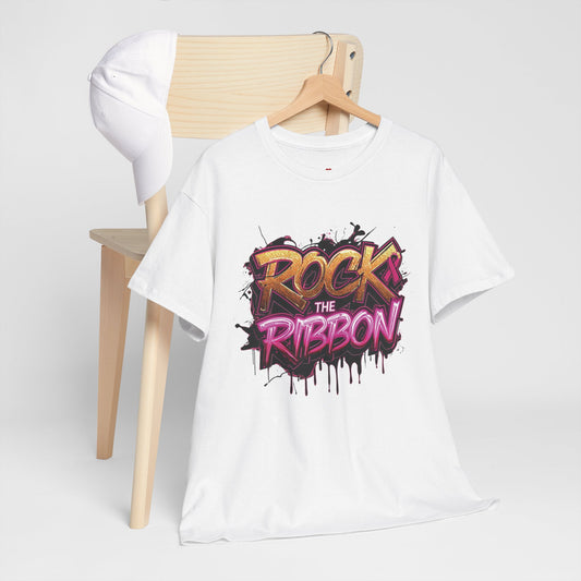 Rock The Ribbon Victory Unisex Heavy Cotton Tee - Empowerment Shirt, Awareness Tee, Gift for Cancer Fighters, Inspirational Fashion, [...]