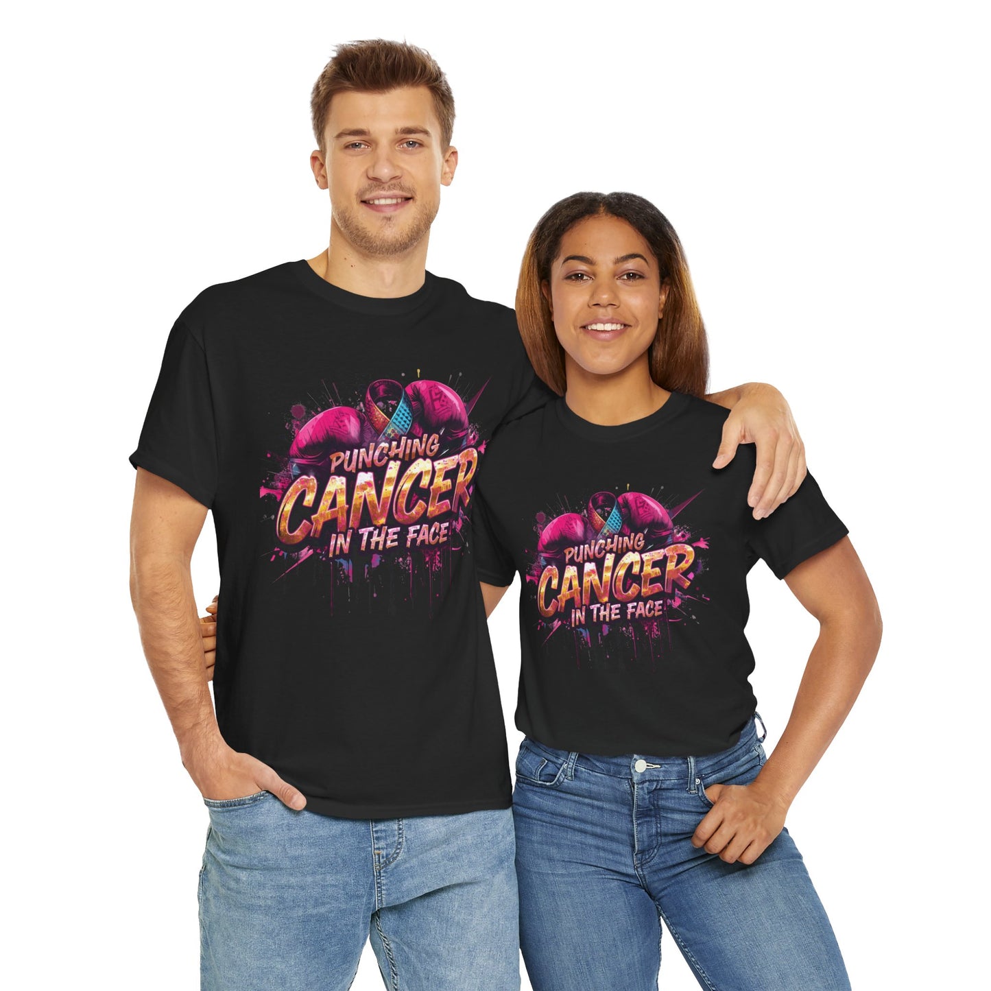 Punching Cancer Unisex Heavy Cotton Tee - Empowerment Shirt, Awareness Tee, Gift for Cancer Fighters, Inspirational Fashion, [...]