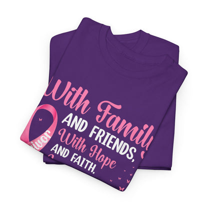Supportive Family Fighting Together Cancer Awareness T-Shirt
