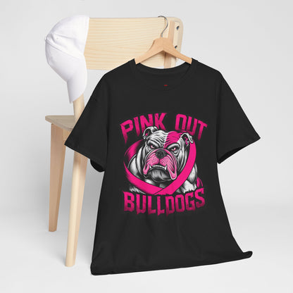 Pink Out Bull Dogs Cancer Awareness T-Shirt