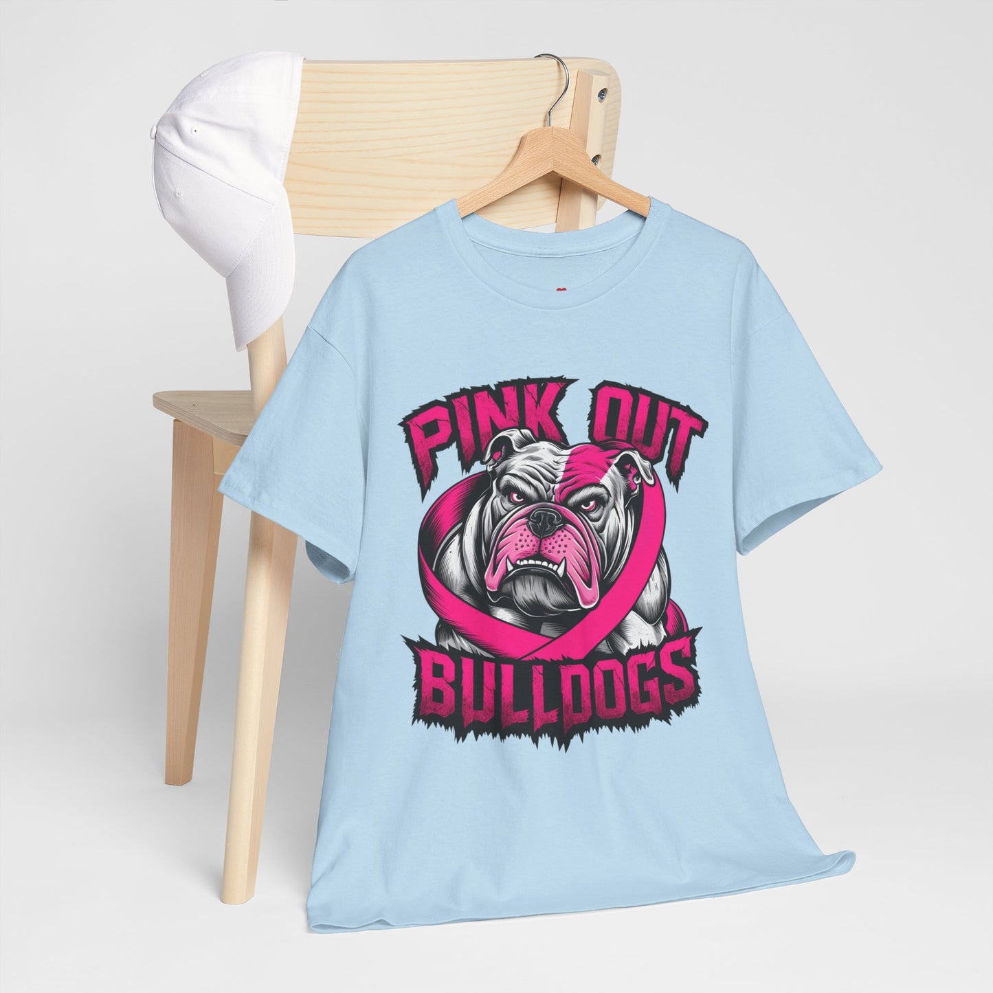 Pink Out Bull Dogs Cancer Awareness T-Shirt