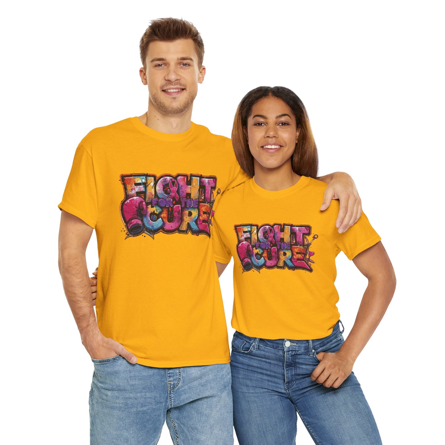 Fight For The Cure Heavy Cotton Tee - Empowerment Shirt, Awareness Tee, Gift for Cancer Fighters, Inspirational Fashion, [...]