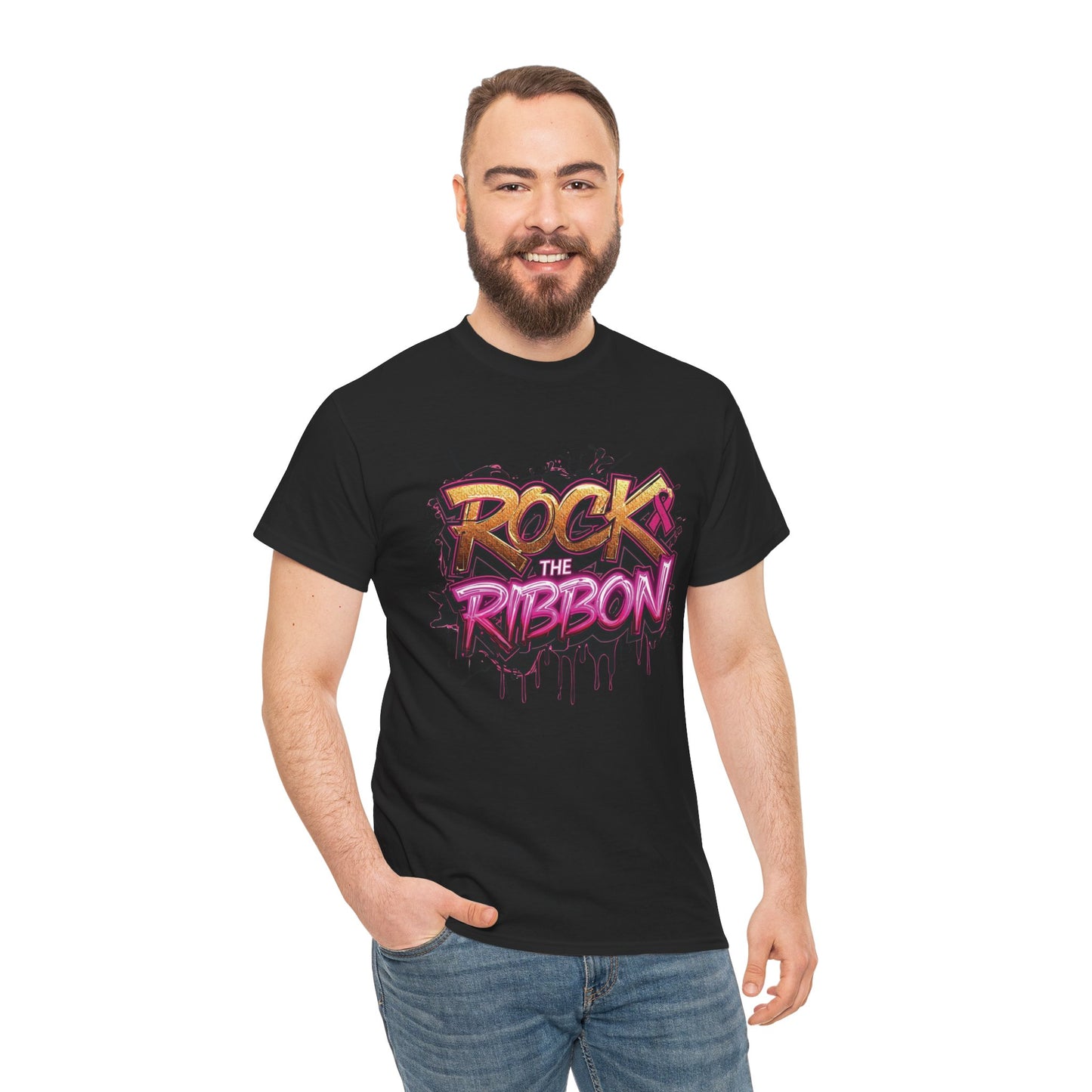 Rock The Ribbon Victory Unisex Heavy Cotton Tee - Empowerment Shirt, Awareness Tee, Gift for Cancer Fighters, Inspirational Fashion, [...]