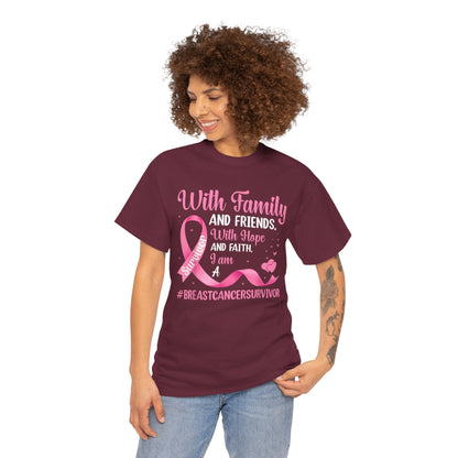 Supportive Family Fighting Together Cancer Awareness T-Shirt