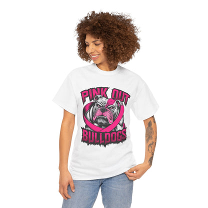 Pink Out Bull Dogs Cancer Awareness T-Shirt