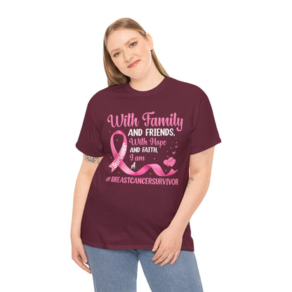 Supportive Family Fighting Together Cancer Awareness T-Shirt