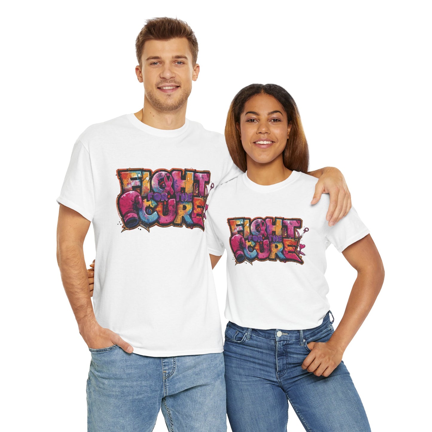 Fight For The Cure Heavy Cotton Tee - Empowerment Shirt, Awareness Tee, Gift for Cancer Fighters, Inspirational Fashion, [...]