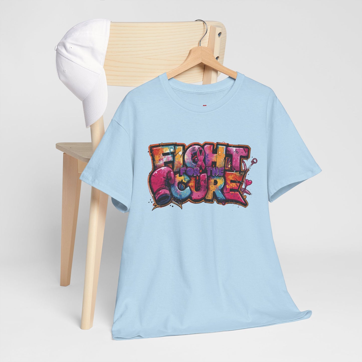 Fight For The Cure Heavy Cotton Tee - Empowerment Shirt, Awareness Tee, Gift for Cancer Fighters, Inspirational Fashion, [...]