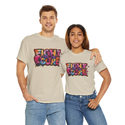 Fight For The Cure Heavy Cotton Tee - Empowerment Shirt, Awareness Tee, Gift for Cancer Fighters, Inspirational Fashion, [...]