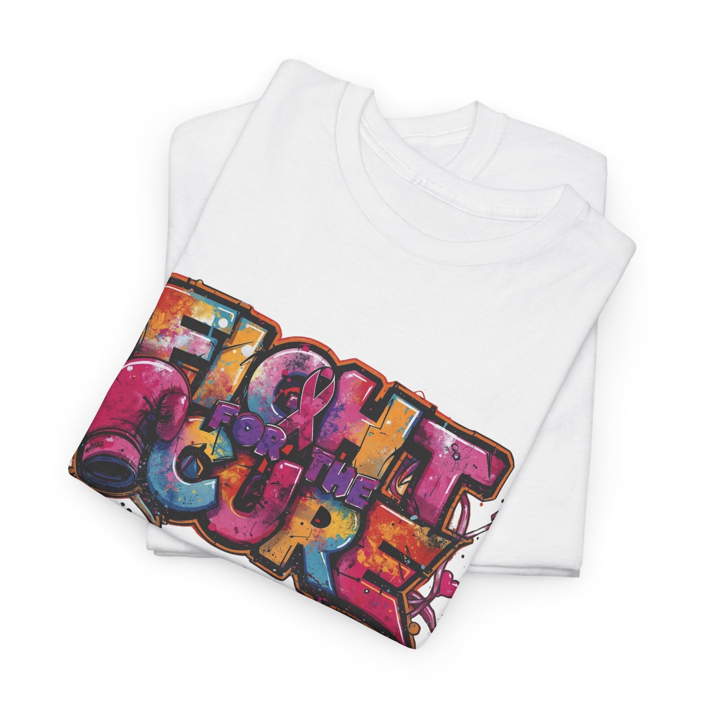 Fight For The Cure Heavy Cotton Tee - Empowerment Shirt, Awareness Tee, Gift for Cancer Fighters, Inspirational Fashion, [...]