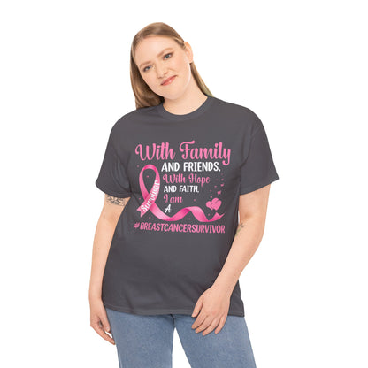Supportive Family Fighting Together Cancer Awareness T-Shirt