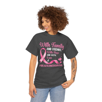 Supportive Family Fighting Together Cancer Awareness T-Shirt