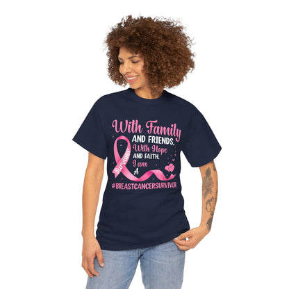 Supportive Family Fighting Together Cancer Awareness T-Shirt