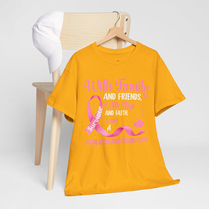 Supportive Family Fighting Together Cancer Awareness T-Shirt