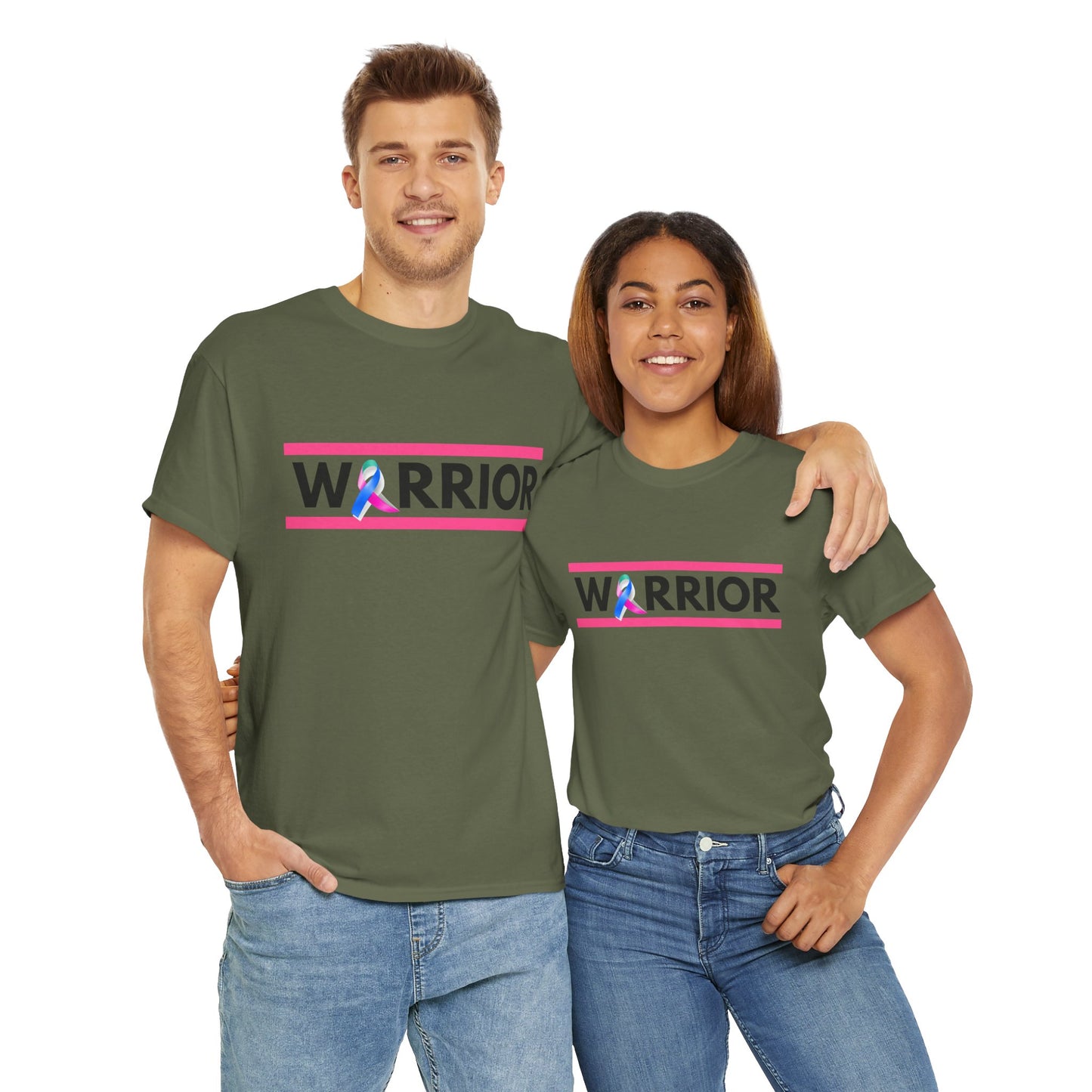 Warrior Heavy Cotton Tee - Empowerment Shirt, Awareness Tee, Gift for Cancer Fighters, Inspirational Fashion, [...]