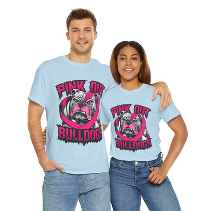 Pink Out Bull Dogs Cancer Awareness T-Shirt