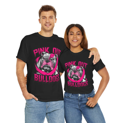 Pink Out Bull Dogs Cancer Awareness T-Shirt