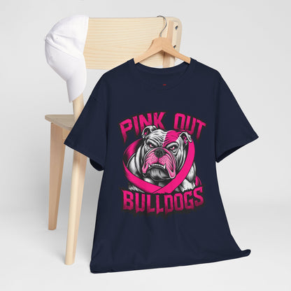 Pink Out Bull Dogs Cancer Awareness T-Shirt
