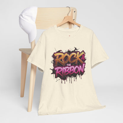 Rock The Ribbon Victory Unisex Heavy Cotton Tee - Empowerment Shirt, Awareness Tee, Gift for Cancer Fighters, Inspirational Fashion, [...]