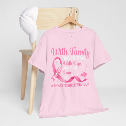 Supportive Family Fighting Together Cancer Awareness T-Shirt