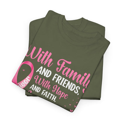 Supportive Family Fighting Together Cancer Awareness T-Shirt