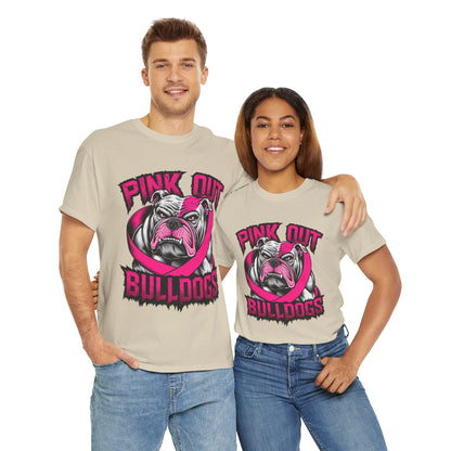 Pink Out Bull Dogs Cancer Awareness T-Shirt