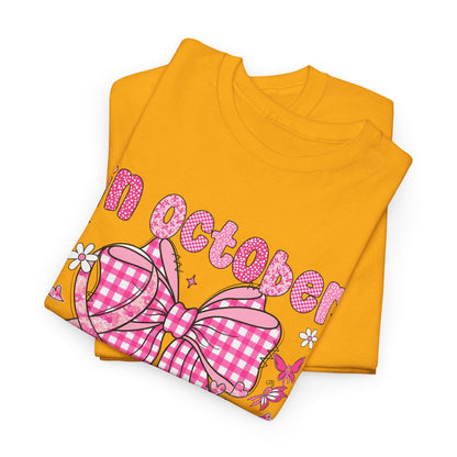 In October We Wear Pink Cancer Awareness T-Shirt