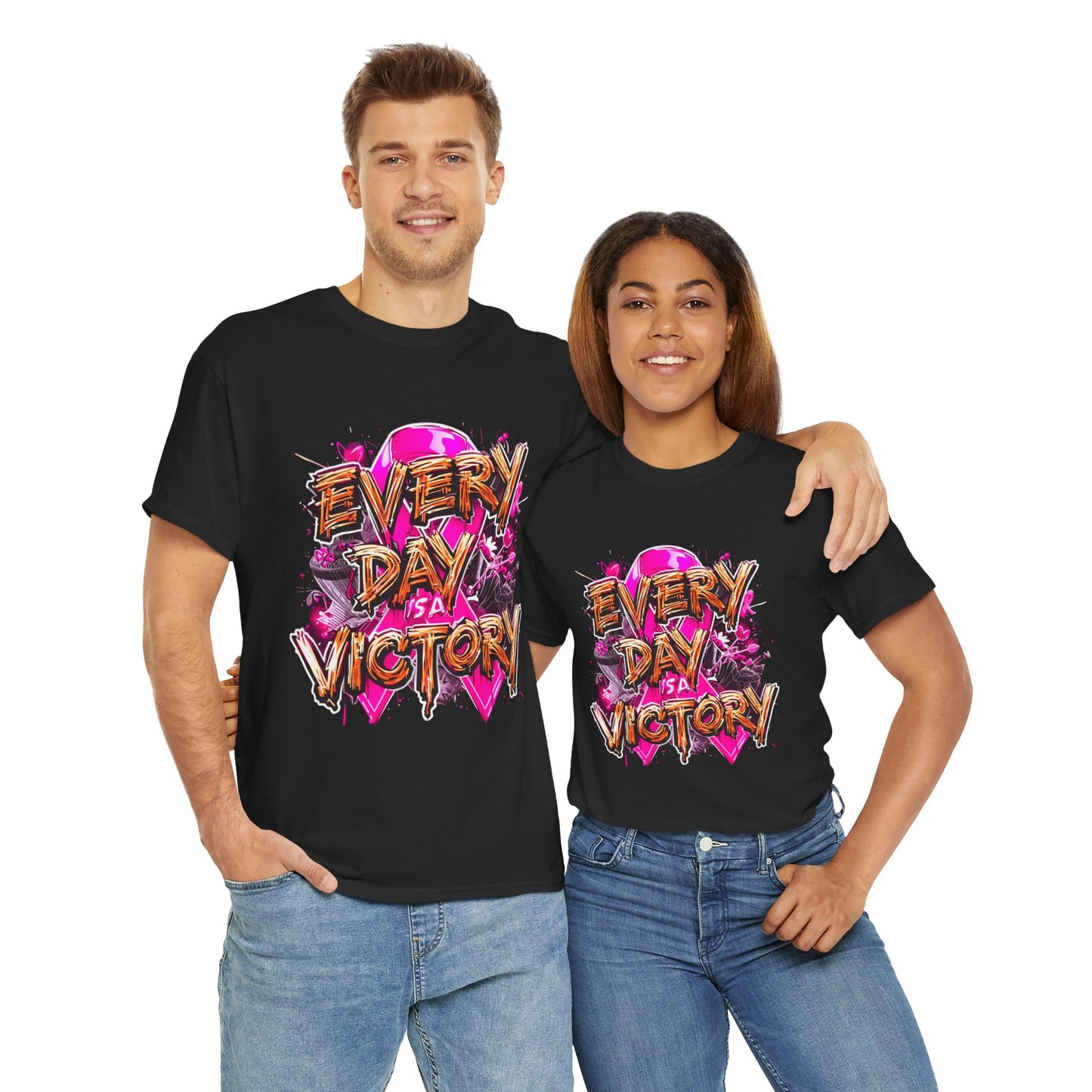 Every Day is a Victory Unisex Heavy Cotton Tee - Empowerment Shirt, Awareness Tee, Gift for Cancer Fighters, Inspirational Fashion, [...]